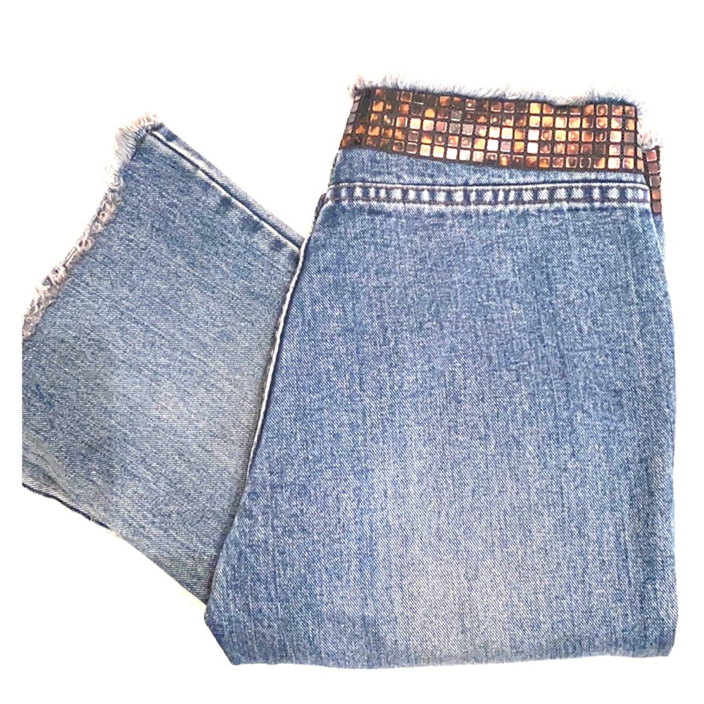 90’s 00’s Vintage Express Jeans w/ Sequined Waist